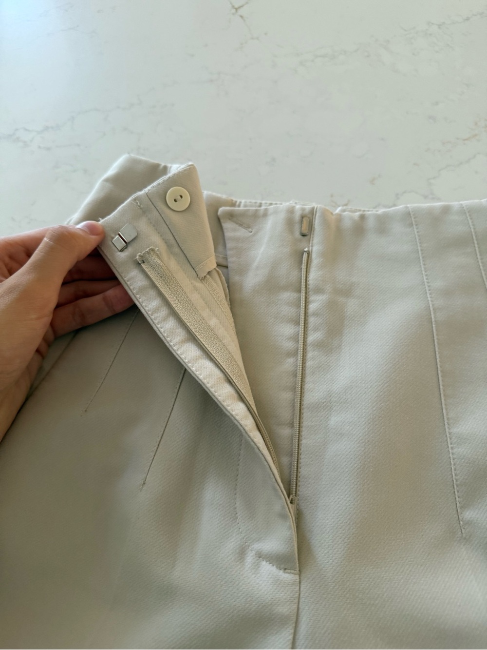 Zara Womens Cream High-Waist Tailored Trousers - Picture 4 of 5